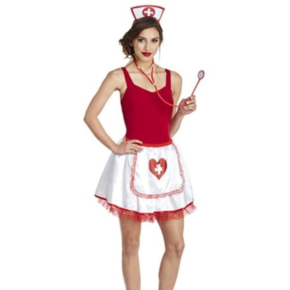 Sexy Nurse Costume Kit With Skirt, Headband, and Stethoscope Women’s One Size